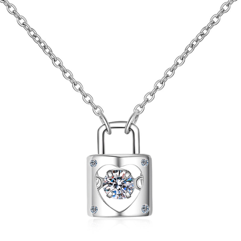 Wholesale S925 Sterling Silver Moissanite Lock Smart Necklace